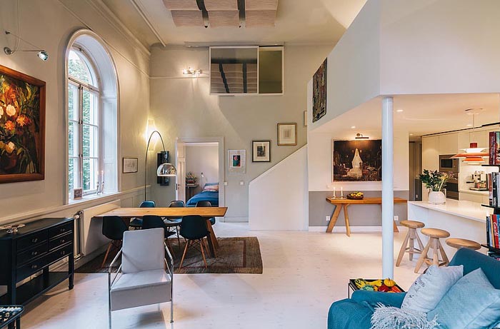 Элегантная многоуровневая квартира в Стокгольме